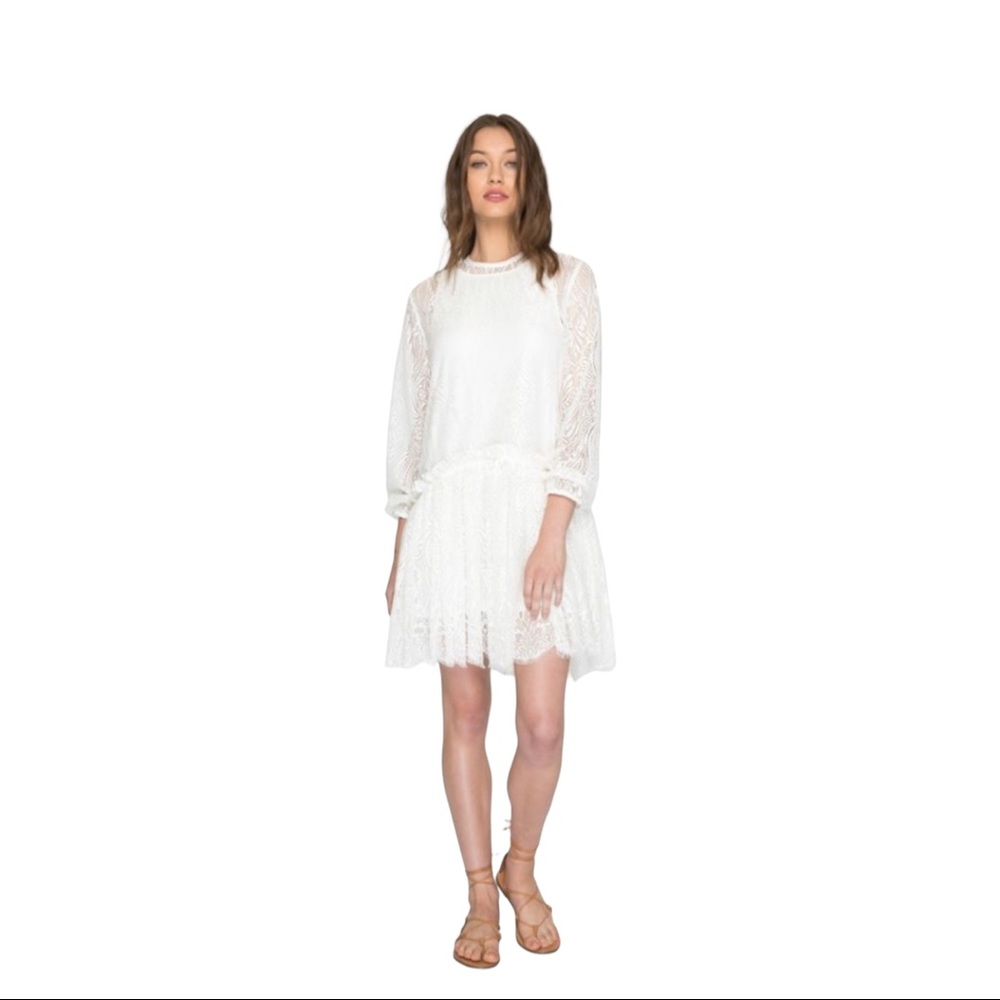 Johnny Was RAI WHITE Lace Dress Size Large NWT